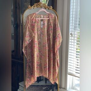 Raj x Anthro NWT Deadstock Beige and Pink Floral Kimono